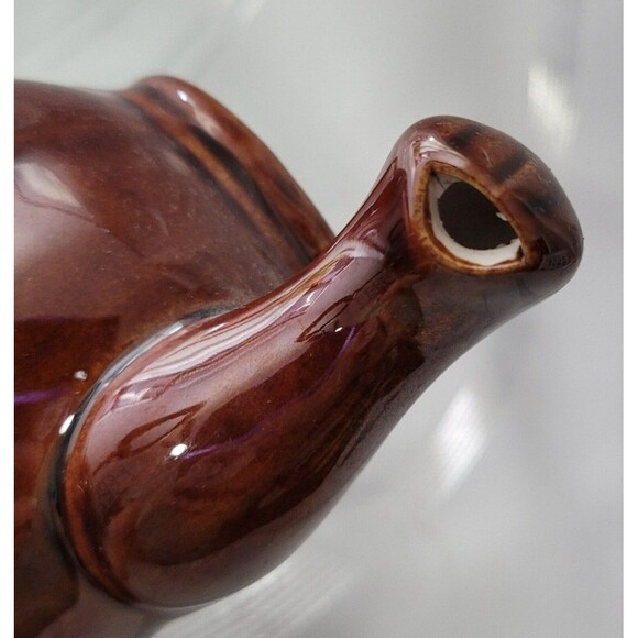 Vintage China Brown Cat Porcelain Tea‎ Pot w/ Lid Unique Whimsical - Picture 7 of 9